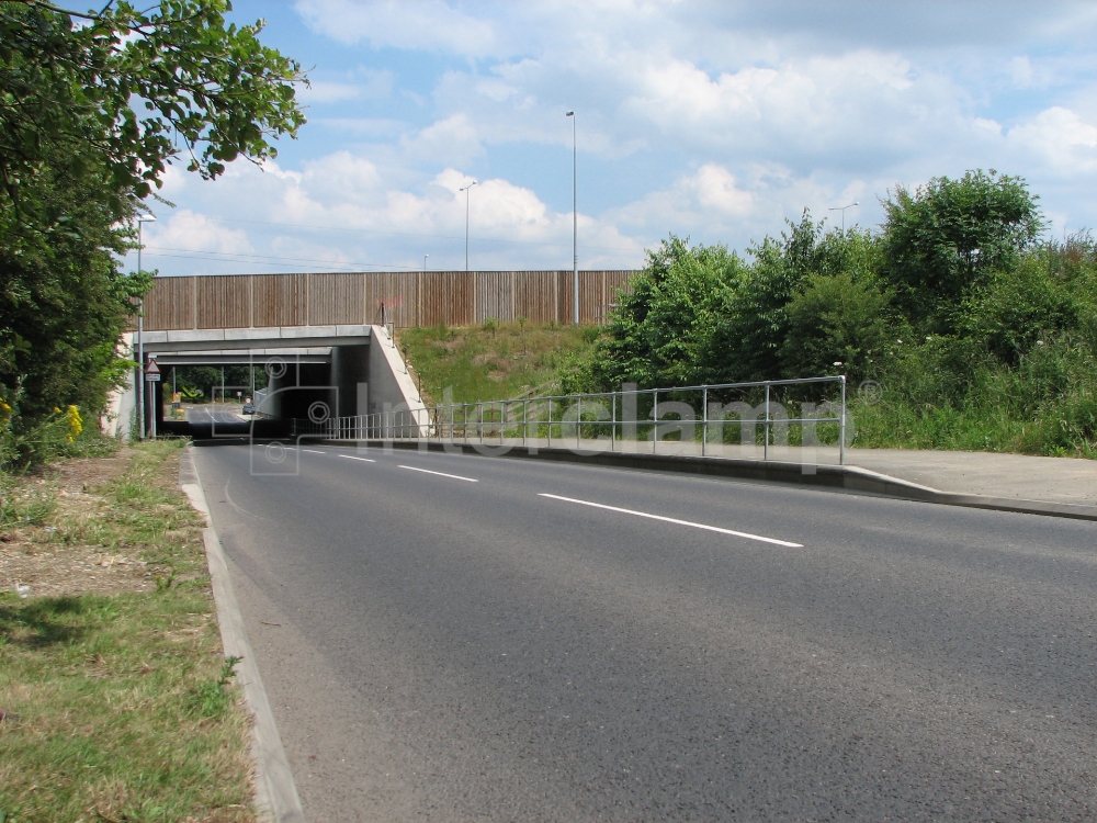 Safety stanchion posts from Interclamp ensuring pedestrian security along a busy main road, maintaining a safe and organised walkway.